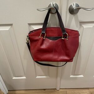 Elegant Red Leather TIGNANELO hand/Tote Bag